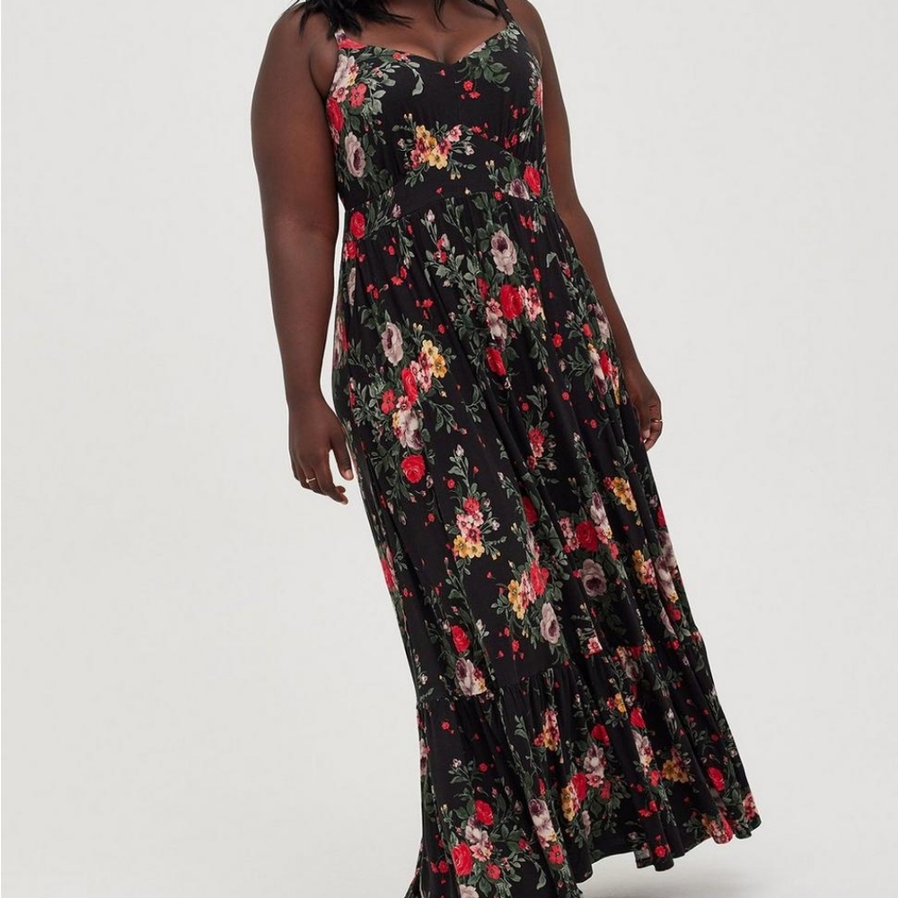 Torrid Maxi Super Soft Tiered Floral Dress Size 3X 22/24